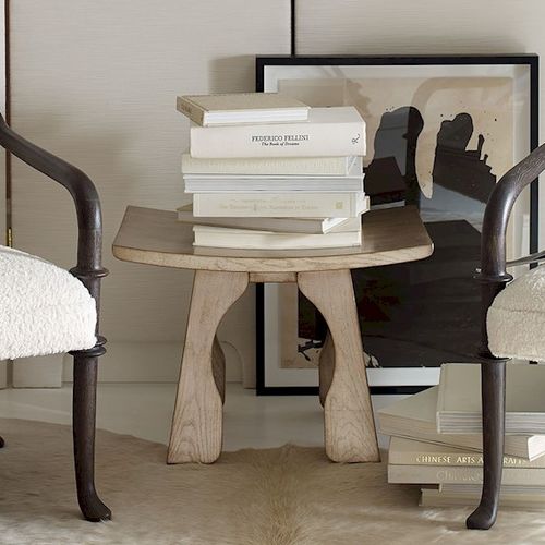 Banqueta contemporânea - YOSHIKO - Baker Furniture Co. - em carvalho / com folheado de madeira