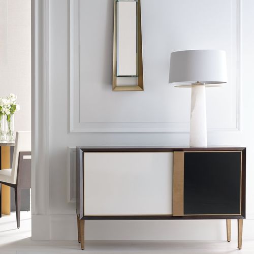 Luminária de mesa - ORBIT - Baker Furniture Co. - em latão / em linho / em mármore