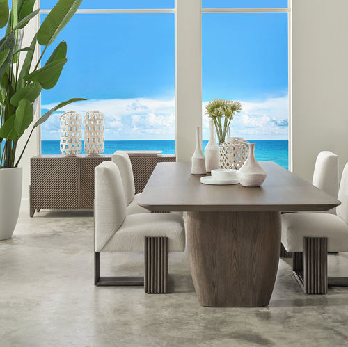Mesa de jantar contemporânea - SURF  - Baker Furniture Co. - em madeira / com base em carvalho / com base folheada de madeira