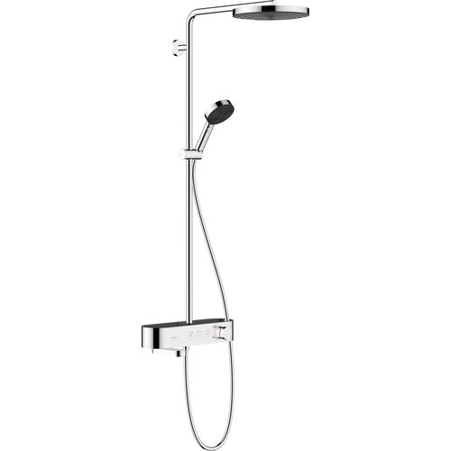 Coluna de banho acabamento cromado - PULSIFY S SHOWERPIPE 260 1JET - hansgrohe - de parede / contemporânea / com chuveiro de mão