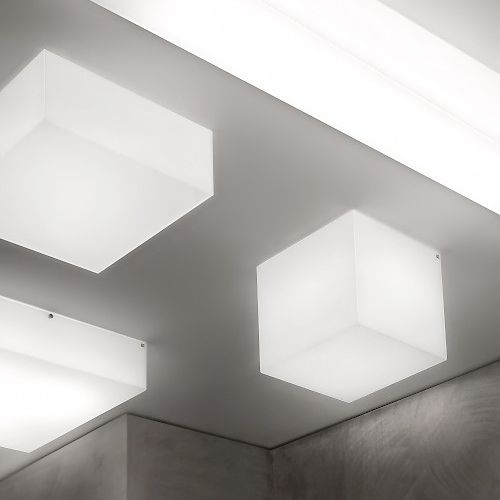 Plafon contemporâneo - COMPACT - TEAM ITALIA - quadrado / linear / em vidro opalino
