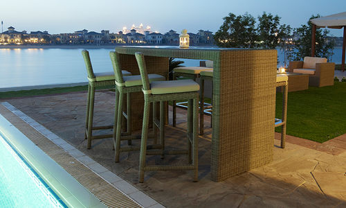 Mesa alta contemporânea - ZARA - Rattan House - em ratã / retangular / da linha residencial