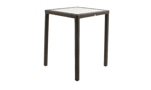 Mesa alta contemporânea - DENZO - Rattan House - em vidro / em ratã / quadrada