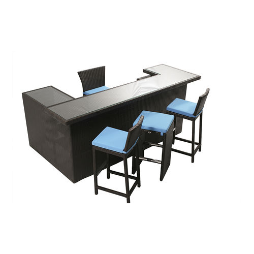 Balcão para bar - MONTE CARLO - Rattan House - para cozinha / em vidro / reto
