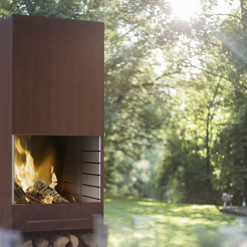 Churrasqueira a carvão - K60 - TOLE the outdoor living experience - a lenha / de embutir / em aço Corten