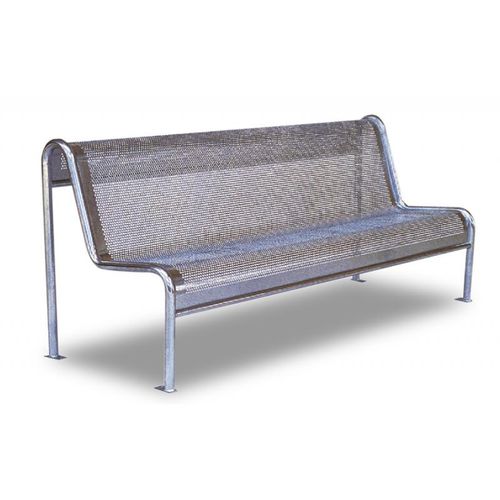 Banco para espaço público contemporâneo - BOUTONNET  - URBAN-NT - em chapa perfurada / com encosto