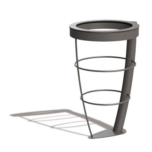 Suporte de saco de lixo público - OVALIE - URBAN-NT - de piso / em aço / antivandalismo