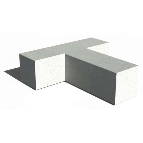 Banco para espaço público de design minimalista - TETRIS T - URBAN-NT - em concreto / sem encosto / sem braços