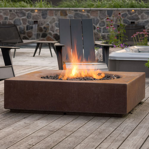 Braseiro de jardim a lenha - CALDERA - PALOFORM - a gás / em aço Corten / quadrado