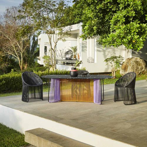 Mesa de jantar contemporânea - CARTAGENAS - Ames design - metálica / em mármore / em plástico reciclado