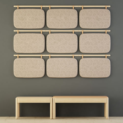 Painel acústico de parede - HILJA - GLIMAKRA - em tecido / em madeira / em MDF