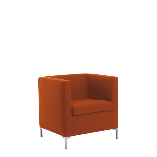 Poltrona contemporânea - QUADRO - Sesta - em tecido / estofada / laranja