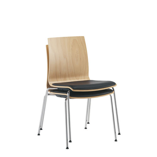 Cadeira para interlocutor contemporânea - Q2 - Sesta - para ambiente interno / em madeira / estofada