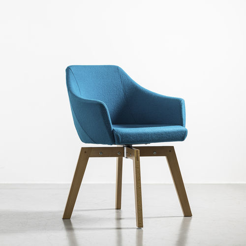 Poltronas de escritório de design escandinavo - LITTLE CONSTANCE - Navailles - em tecido / em couro / em madeira