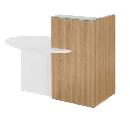 Balcão de recepção de canto - OVALI - Eol - em vidro / em laminado melamínico