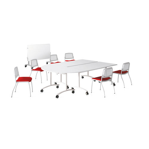 Mesa de reunião contemporânea - FLIP-TOP - Eol - em laminado melamínico / com base metálica / retangular