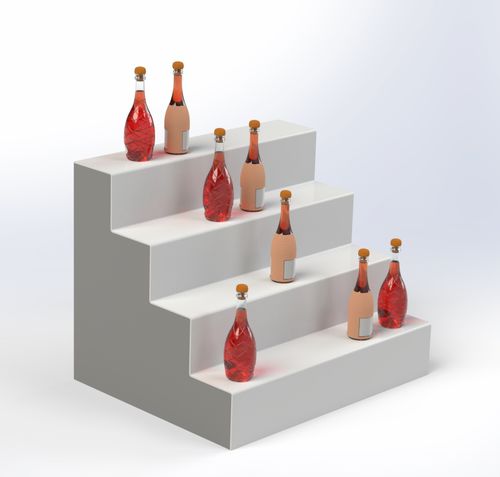 Expositor para garrafas - STEP ST04 - Movidos srl - de instalação livre / em HPL / em acrílico