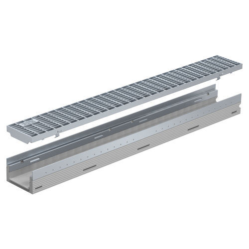 Calha de escoamento com grelha - FILCOTEN TEC MINI 100 - BG Graspointner - em concreto reforçado com fibras / grelha metálica / para espaço público