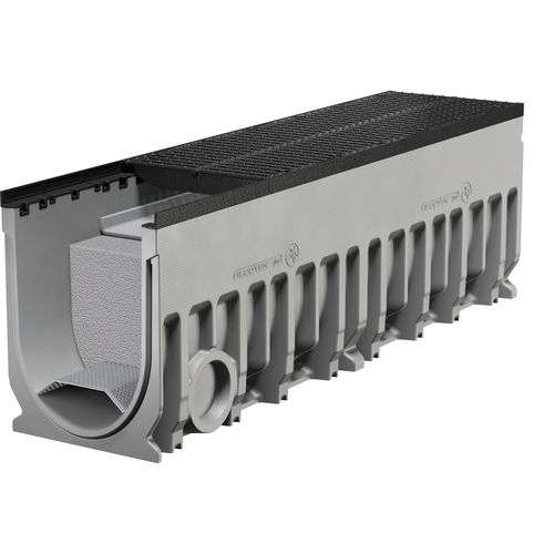 Calha de escoamento com grelha - FILCOTEN GREEN 400 - BG Graspointner - de fenda / em concreto reforçado com fibras / grelha metálica