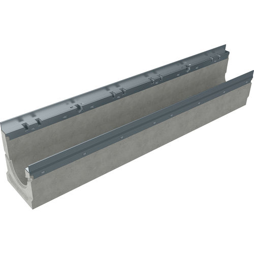 Calha de escoamento com grelha - BGU-Z FA 100 - BG Graspointner - com fenda central / em concreto reforçado com fibras / grelha de aço galvanizado