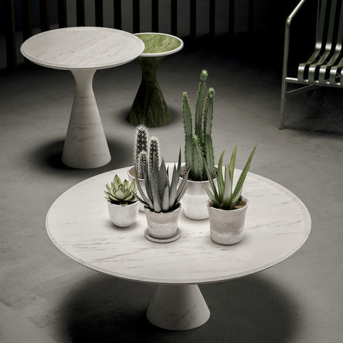 Mesa contemporânea - TORRE - KREOO - em mármore / em pedra natural / com base em mármore