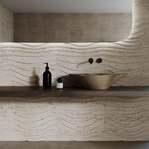 Acabamento de parede para ambiente interno - ZEN - KREOO - em mármore / texturizado / efeito areia