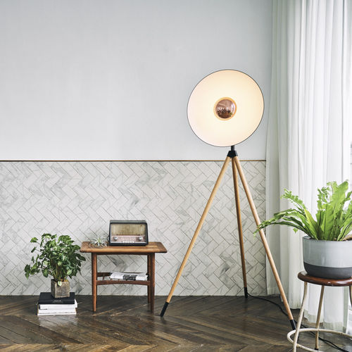 Luminária de piso - APOLLO - Seeddesign - em alumínio / em carvalho / contemporânea