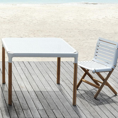 Mesa contemporânea - AT800 - Maiori - em teca / em alumínio / em cartão