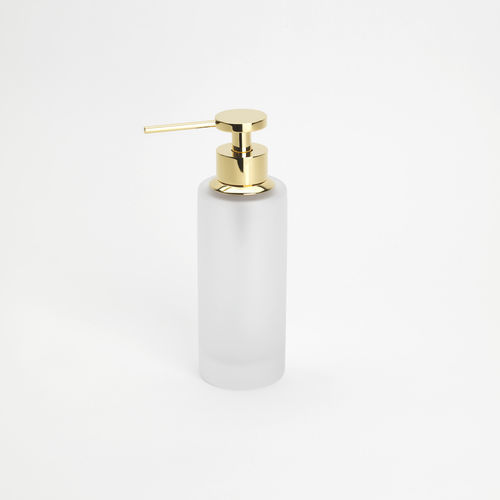 Dispensador de sabonete para hotel - SATIN MINI: GOLD - Klomfar GmbH - para estabelecimento público / da linha residencial / de instalação livre