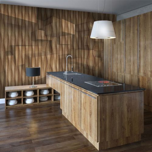 Papel de parede contemporâneo - WOODEN LINE - Neodko - em tecido não tecido / vinílico / com natureza