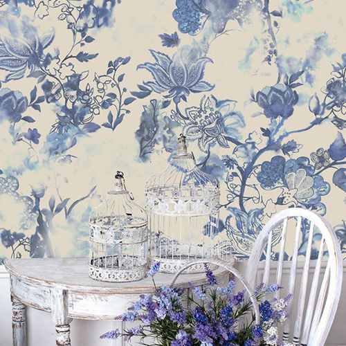 Papel de parede de estilo - INDIENNE DÉLAVÉE - Neodko - em tecido não tecido / vinílico / floral