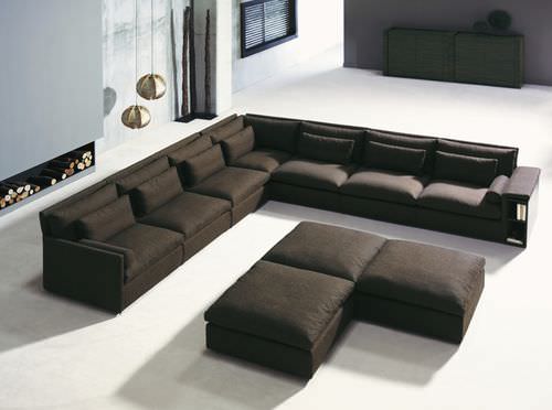 Sofá de canto - MEETING POINT - Indesign Living - contemporâneo / em tecido / com compartimento de arrumação