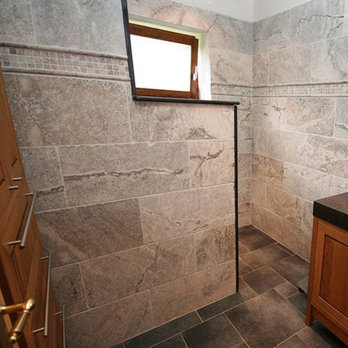 Pastilhas em mármore travertino - TOPPOLINO  - Bauma-stone - para ambiente interno / de parede / quadrada