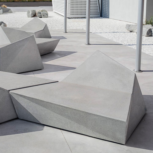 Banco para espaço público contemporâneo - Roc - Durbanis - em madeira / em concreto / sem encosto