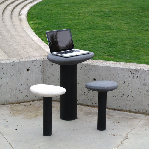 Conjunto de mesa e cadeiras contemporâneo - Cell - Durbanis - para ambiente externo / em aço galvanizado / em concreto