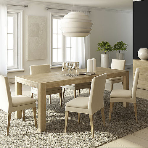 Mesa de jantar contemporânea - BLOX - MILONI Deutschland - em carvalho / em compensado / retangular