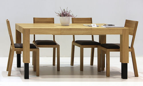Mesa de jantar contemporânea - ROBO - MILONI Deutschland - em madeira / retangular / extensível