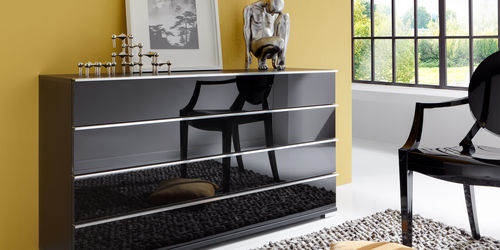 Cômoda contemporânea - LOFT   - Wiemann - em vidro / não especificado / preta