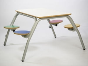 Conjunto de mesa e cadeiras contemporâneo - 299 - Tagar - em aço / em laminado de alta pressão / sem braços