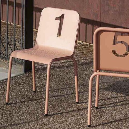 Cadeira contemporânea - NUMBERS - iSi Contract - de jardim / para ambiente interno / em arame