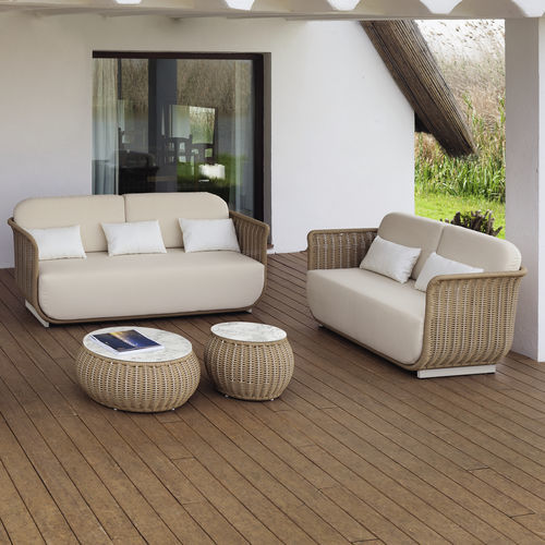 Sofá contemporâneo - PALMA - ARKIMUEBLE - de jardim / em tecido / com braços