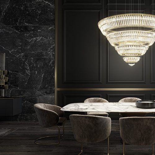 Lustre contemporâneo - MILLENNIUM - Marchetti Illuminazione - em cristal / da linha comercial / geométrico