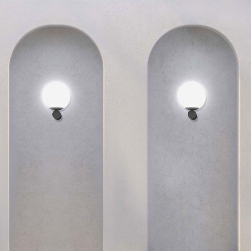 Arandela contemporânea - LUNA - Marchetti Illuminazione - para ambiente interno / em vidro / em cetim