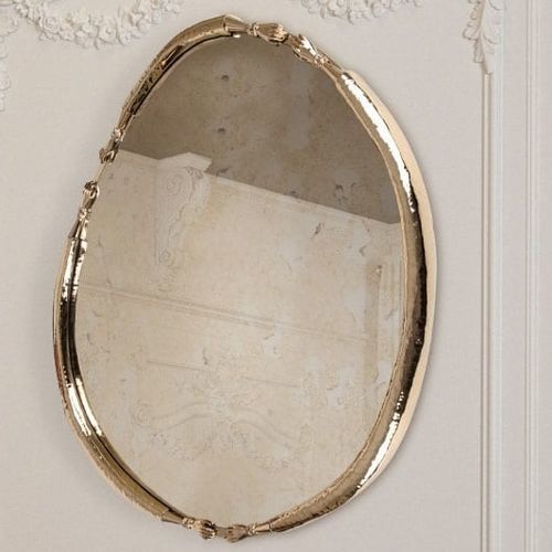 Espelho de parede - LA JOIE - Malabar - contemporâneo / oval / em latão polido