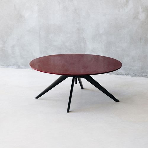 Mesa de centro contemporânea - DIAMERISMA  - MAAMI HOME - em madeira laqueada / com base em alumínio fundido / redonda