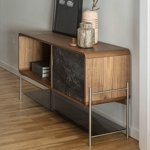 Buffet aparador com pés altos - RICH LP SPIDER GREY - MAAMI HOME - de design escandinavo / em nogueira / em aço inoxidável