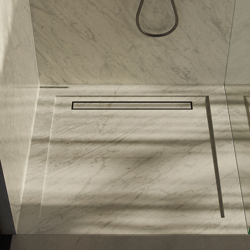 Piso de box quadrado - QURUM CARRARA FLUSH - MAAMI HOME - de sobrepor / ao nível do piso / em pedra natural