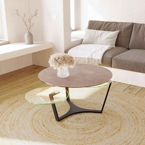 Mesa de centro contemporânea - SAFRAN - AKANTE - em vidro / em cerâmica / com base em aço