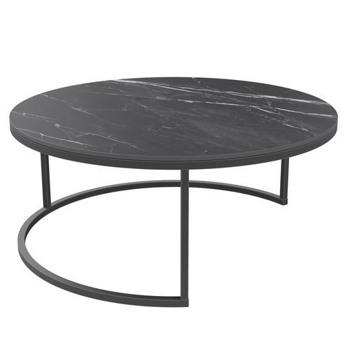 Mesa de centro contemporânea - DOLCE VITA - AKANTE - em vidro / em cerâmica / com base em aço laqueada