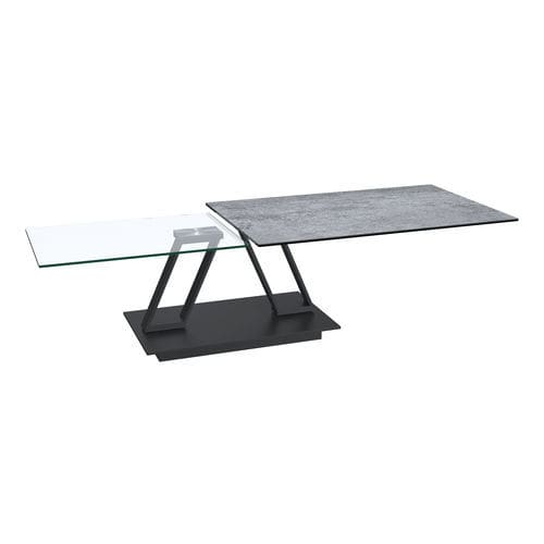 Mesa de centro contemporânea - BARCELONA - AKANTE - em cerâmica / com base em aço laqueada / retangular